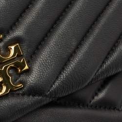 Tory Burch Black Chevron Leather Kira Convertible Shoulder Bag