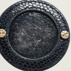 Tory Burch Black Python Embossed Leather Hobo