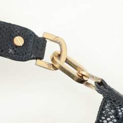 Tory Burch Black Python Embossed Leather Hobo
