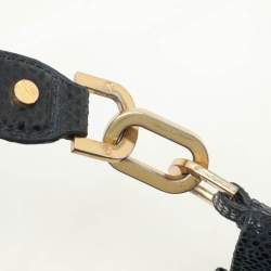 Tory Burch Black Python Embossed Leather Hobo