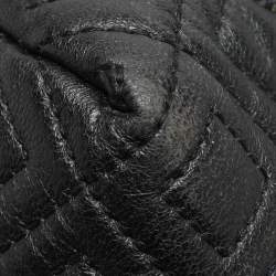 Pre Owned Tory Burch Black Quilted Leather Fleming Chain Tote