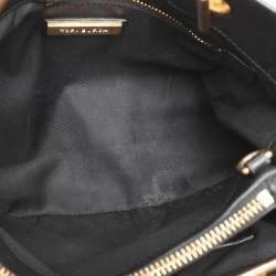 Pre Owned Tory Burch Black Quilted Leather Fleming Chain Tote