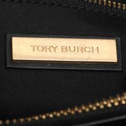 Pre Owned Tory Burch Black Quilted Leather Fleming Chain Tote