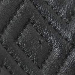 Pre Owned Tory Burch Black Quilted Leather Fleming Chain Tote