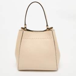 Tory Burch Cream Leather Small McGraw Bucket Bag
