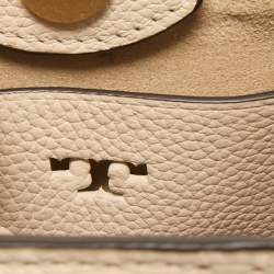 Tory Burch Cream Leather Small McGraw Bucket Bag