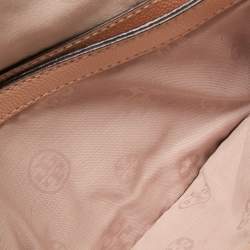 Tory Burch Beige Patent Leather Adalyn Flap Crossbody Bag