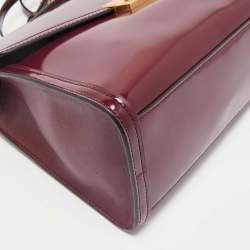 Tory Burch Burgundy Patent Leather Juliette Top Handle Bag