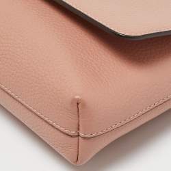 Pre Owned Tory Burch Salmon Pink Leather Thea Fap Crossbody Bag