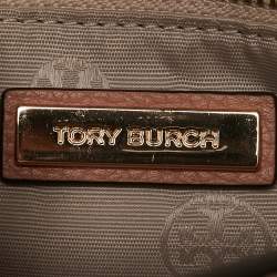 Pre Owned Tory Burch Salmon Pink Leather Thea Fap Crossbody Bag