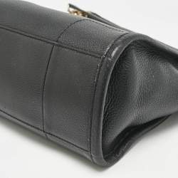 Pre Owned Tory Burch Black Leather Small Britten Slouchy Tote