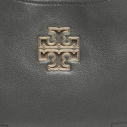 Pre Owned Tory Burch Black Leather Small Britten Slouchy Tote