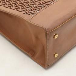 Pre Owned Tory Burch Brown Laser Cut Leather Georgiana Tote