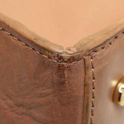 Pre Owned Tory Burch Brown Laser Cut Leather Georgiana Tote