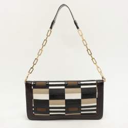 Tory Burch Multicolor Canvas and Patent Leather Shoulder Bag
