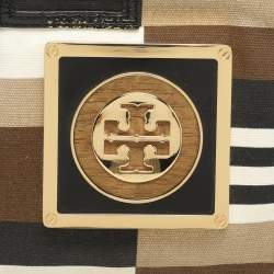 Tory Burch Multicolor Canvas and Patent Leather Shoulder Bag