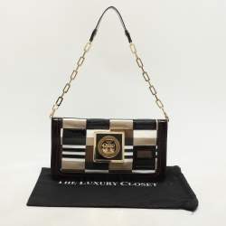 Tory Burch Multicolor Canvas and Patent Leather Shoulder Bag