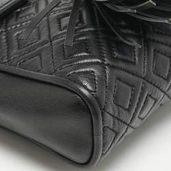 Tory Burch Black Quilted Leather Fleming Tassel Crossbody Bag