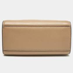 Tory Burch Brown Leather Petite Lee Radziwill Double Tote