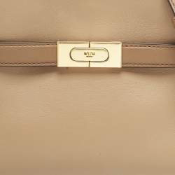 Tory Burch Brown Leather Petite Lee Radziwill Double Tote