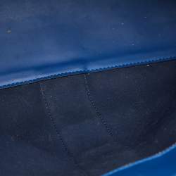 Tory Burch Blue Gemini Link Canvas and Leather Small Top Zip Tote