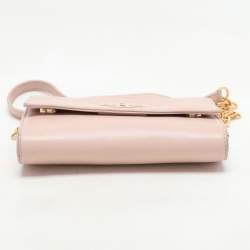 Tory Burch Pink Leather Britten Flap Crossbody Bag