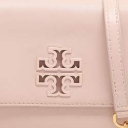Tory Burch Pink Leather Britten Flap Crossbody Bag