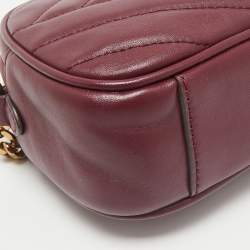 Tory Burch Burgundy Chevron Leather Kira Camera Bag
