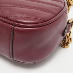 Tory Burch Burgundy Chevron Leather Kira Camera Bag