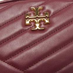 Tory Burch Burgundy Chevron Leather Kira Camera Bag