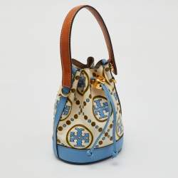 Tory Burch Multicolor Leather Mini T Monogram Bucket Bag