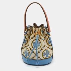 Tory Burch Multicolor Leather Mini T Monogram Bucket Bag