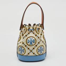 Tory Burch Multicolor Leather Mini T Monogram Bucket Bag