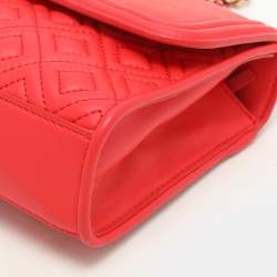 Tory Burch Red Leather Small Fleming Crossbody Bag