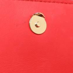 Tory Burch Red Leather Small Fleming Crossbody Bag