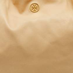 Tory Burch Light Beige Leather Pyramid Studs Hobo