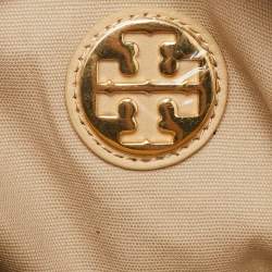 Tory Burch Light Beige Leather Pyramid Studs Hobo