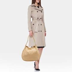 Tory Burch Light Beige Leather Pyramid Studs Hobo