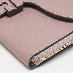 Tory Burch Pink Leather Mcgraw Wallet On Strap