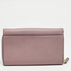 Tory Burch Pink Leather Mcgraw Wallet On Strap