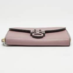 Tory Burch Pink Leather Mcgraw Wallet On Strap