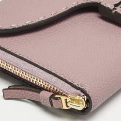 Tory Burch Pink Leather Mcgraw Wallet On Strap