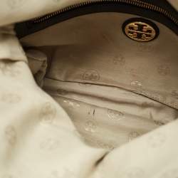 Pre Owned Tory Burch Black Leather Amanda Foldover Crossbody Bag