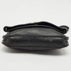 Pre Owned Tory Burch Black Leather Amanda Foldover Crossbody Bag