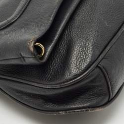 Pre Owned Tory Burch Black Leather Amanda Foldover Crossbody Bag