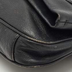 Pre Owned Tory Burch Black Leather Amanda Foldover Crossbody Bag