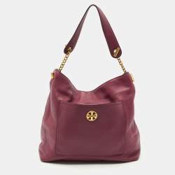 Tory Burch Burgundy Leather Chelsea Chain Hobo