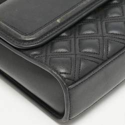 Tory Burch Black Leather Small Fleming Shoulder Bag