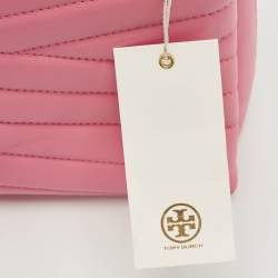 Tory Burch Pink Chevron Leather Kira Top Handle Bag
