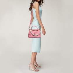 Tory Burch Pink Chevron Leather Kira Top Handle Bag